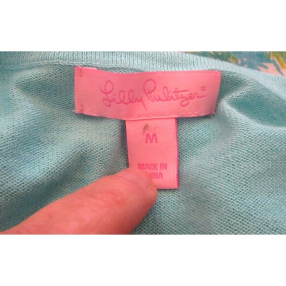 Lilly Pulitzer Turquoise Blue Long Sleeve Cardigan in Size Medium - Picture 6 of 6